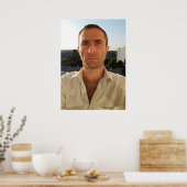 Christophe LEROY Chemise blanche balcon ciel bleu Poster (Küche)