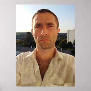 Christophe LEROY Weißes Hemd Balkon blauer Himmel Poster