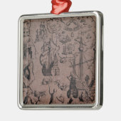 Christopher Colombus, der die Inseln entdeckt Ornament Aus Metall (Links)