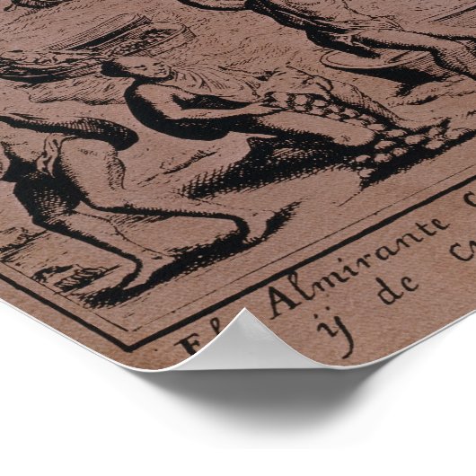 Christopher Colombus entdeckt Inseln Poster (Ecke)