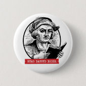 Christopher Columbus liest verbotene Bücher Button (Vorderseite)