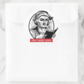 Christopher Columbus liest verbotene Bücher Runder Aufkleber (Tasche)