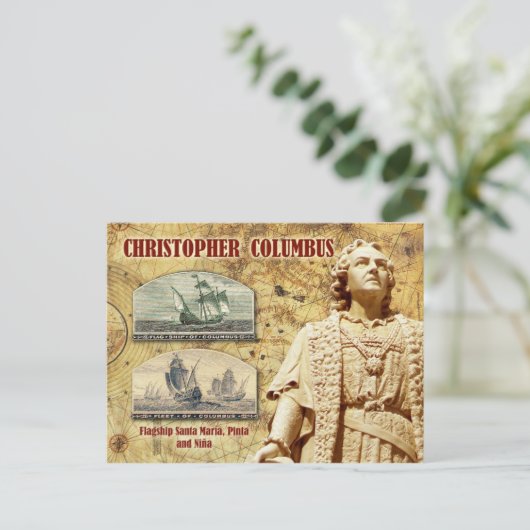 Christopher Columbus Postkarte (Stehend Vorderseite)