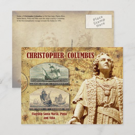 Christopher Columbus Postkarte (Vorne/Hinten)