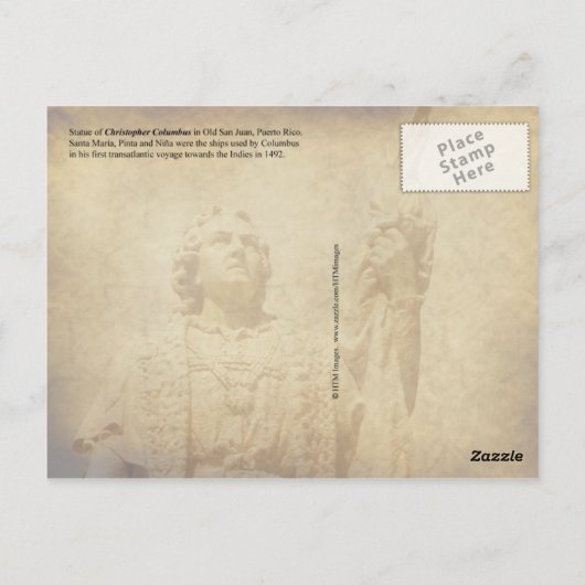 Christopher Columbus Postkarte (Rückseite)