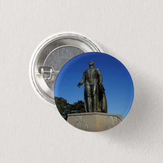 Christopher Columbus Statue Pinback Button (Vorne & Hinten)