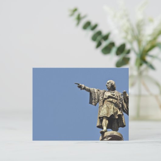 Christopher Columbus Statue Postcard Postkarte (Stehend Vorderseite)
