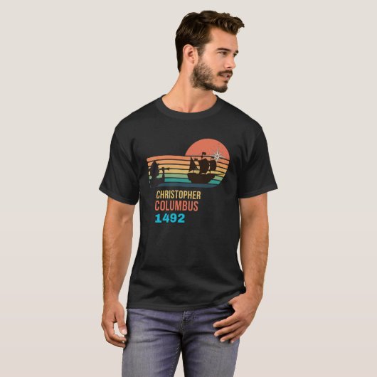 Christopher Columbus Tag Geschichte T-Shirt (Vorne ganz)