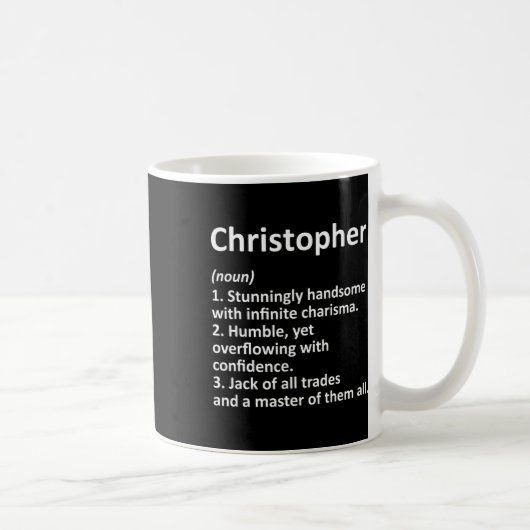 Christopher Definition Personalisierter Name Lusti Kaffeetasse (Rechts)