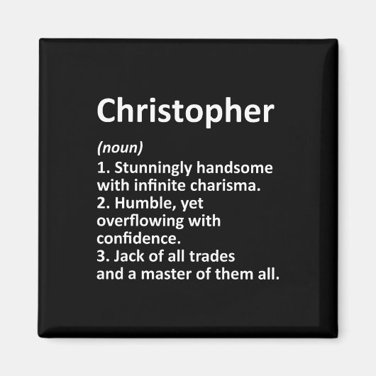 Christopher Definition Personalisierter Name Lusti Magnet (Vorne)