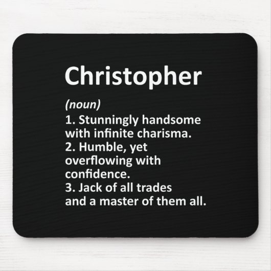 Christopher Definition Personalisierter Name Lusti Mousepad (Vorne)