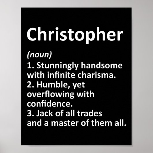 Christopher Definition Personalized Name Funny Bir Poster (Vorne)
