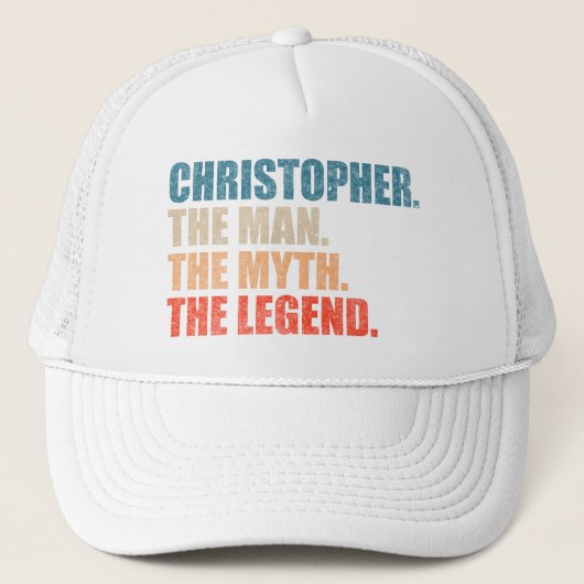 Christopher der Mann der Mythos der Legende Truckerkappe (Vorderseite)