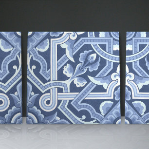 Christopher Dressers blaues Blumenmuster Fliese