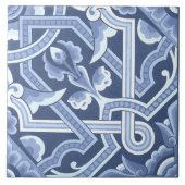 Christopher Dressers blaues Blumenmuster Fliese (Vorderseite)