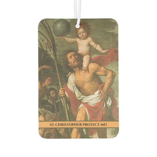 Christopher Jesus katholische religiöse Reisende Autolufterfrischer (Rückseite)