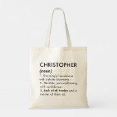 Christopher Name, Bearbeitbarer Name, Benutzerdefi Tragetasche (Rückseite)