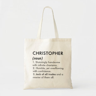 Christopher Name, Bearbeitbarer Name, Benutzerdefi Tragetasche
