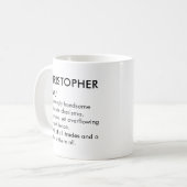 Christopher name, Editable name, Custom name Kaffeetasse (Vorderseite Links)