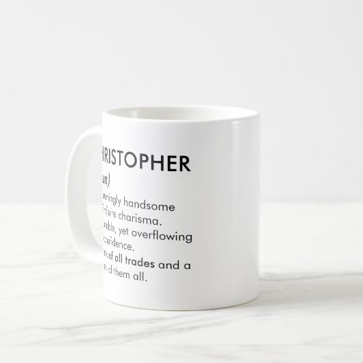 Christopher name, Editable name, Custom name Kaffeetasse (Vorderseite Links)