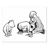 Christopher Robin befestigt Eeyore's Schwanz Gummistempel (Prägung)