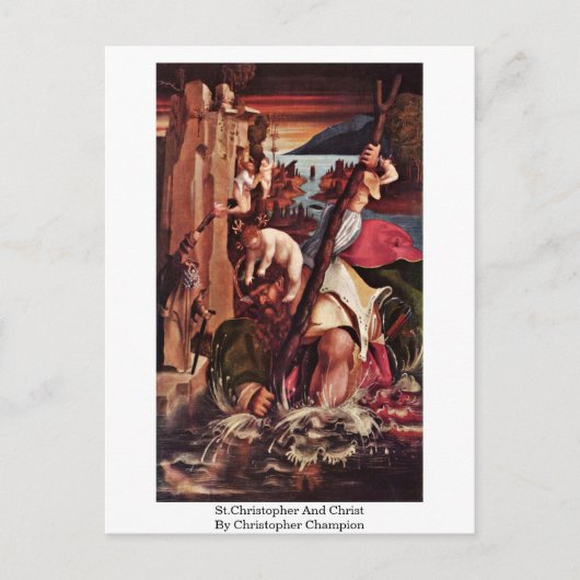 Christopher und Christ von Christopher Champion Postkarte (Vorderseite)