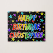 "CHRISTOPHER" Vorname, Fun "HAPPY BIRTHDAY" Puzzle (Horizontal)