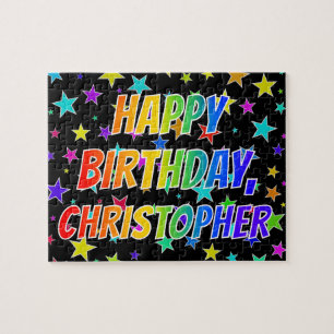 "CHRISTOPHER" Vorname, Fun "HAPPY BIRTHDAY" Puzzle