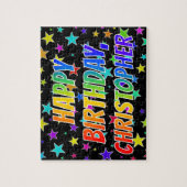 "CHRISTOPHER" Vorname, Fun "HAPPY BIRTHDAY" Puzzle (Vertikal)