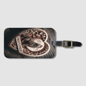 Christopher Wolf Howling auf dem Mond im Herzen Gepäckanhänger (Vorderseite (Horizontal))