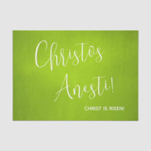 Christos Anesti! Christus ist Risen! Grün Seidenpapier