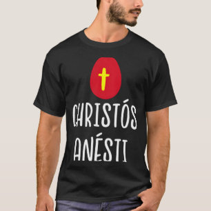 Christos anesti griechisches Ostern rotes Ei mit K T-Shirt