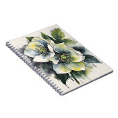 Christrose - Aquarellblumen Notizblock (Rechte Seite)