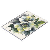 Christrose - Aquarellblumen Notizblock (Linke Seite)