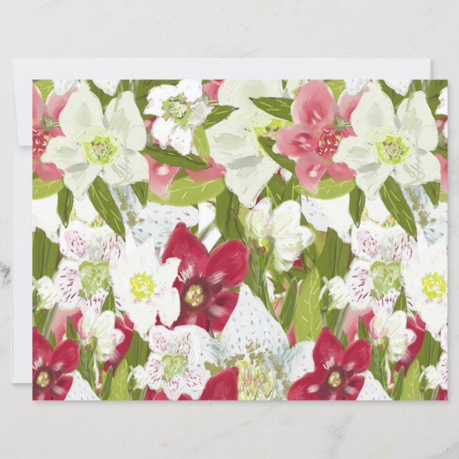 Christrosen-Weihnachts-Anemonen-Blumenmuster (Vorderseite)