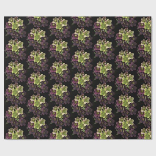 Christrosenblüten Botanisches Geschenkpapier (Flach)