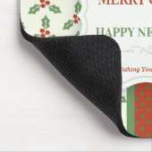 Christstachel-Muster Grüne Stechpalme Rote Beeren Mousepad (Ecke)
