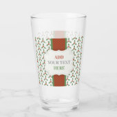 Christsternenmuster Grüne Stechpalme Rote Beeren Glas (Rückseite)