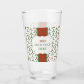 Christsternenmuster Grüne Stechpalme Rote Beeren Glas (Vorderseite)