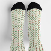 Christsternenmuster Grüne Stechpalme Rote Beeren Socken (Oben)