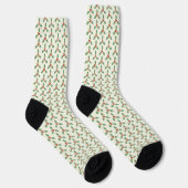 Christsternenmuster Grüne Stechpalme Rote Beeren Socken (Rechts)