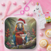 Christstollen-Papagei mit Martini-Cocktail Pappteller (Party)