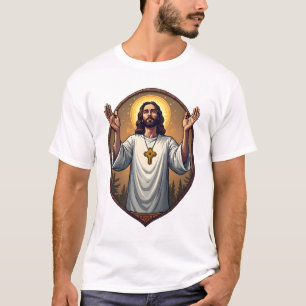 Christus Alpha Omega Graviertes Weißes Shirt 2