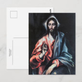 Christus als Erlöser von El Greco Postkarte (Vorne/Hinten)
