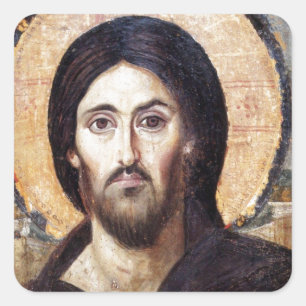 Christus als Herrscher aller Dinge Quadratischer Aufkleber