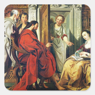 Christus am Haus von Martha und von Mary von Quadratischer Aufkleber
