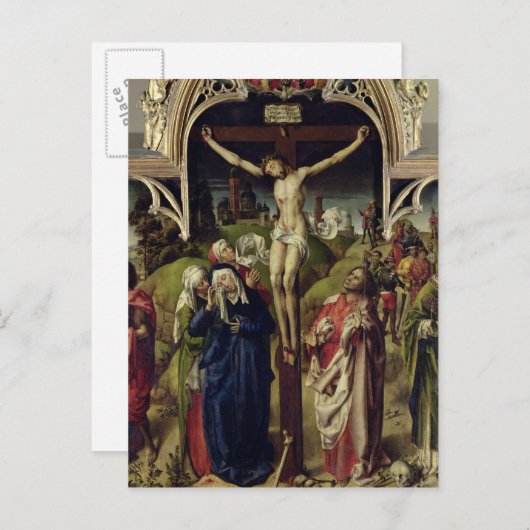 Christus am Kreuz, die Heilige Frau Postkarte (Vorne/Hinten)