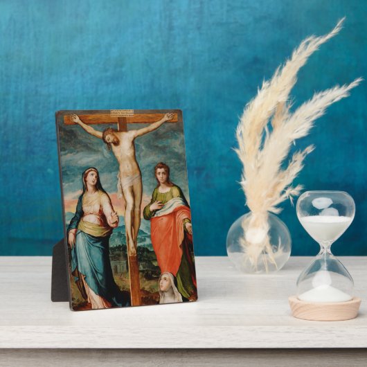 Christus am Kreuz mit Heiligen Fotoplatte (Seite)
