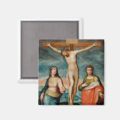 Christus am Kreuz mit Heiligen Magnet (Vorderseite/Rückseite)