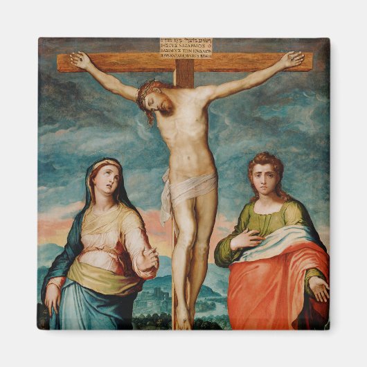 Christus am Kreuz mit Heiligen Magnet (Vorne)
